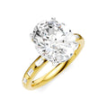1/3 Ctw Oval Shape Baguette and Round Cut Diamond Semi-Mount Engagement Ring in 14K Yellow and White Gold