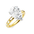 1/3 Ctw Pear Shape Baguette and Round Cut Diamond Semi-Mount Engagement Ring in 14K Yellow and White Gold