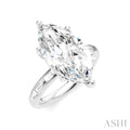 1/3 Ctw Akari Marquise Shape Baguette and Round Cut Diamond Semi Mount Engagement Ring in 14K White Gold