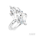 1/3 Ctw Marquise Shape Baguette and Round Cut Diamond Semi-Mount Engagement Ring in 14K White Gold