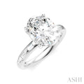 1/3 Ctw Akari Oval Shape Baguette and Round Cut Diamond Semi Mount Engagement Ring in 14K White Gold