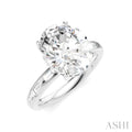 1/3 Ctw Oval Shape Baguette and Round Cut Diamond Semi-Mount Engagement Ring in 14K White Gold