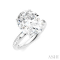 1/3 Ctw Oval Shape Baguette and Round Cut Diamond Semi-Mount Engagement Ring in 14K White Gold