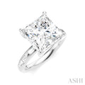 1/3 Ctw Princess Shape Baguette and Round Cut Diamond Semi-Mount Engagement Ring in 14K White Gold
