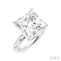 1/3 Ctw Princess Shape Baguette and Round Cut Diamond Semi-Mount Engagement Ring in 14K White Gold