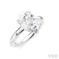 1/3 Ctw Akari Pear Shape Baguette and Round Cut Diamond Semi Mount Engagement Ring in 14K White Gold