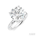 1/3 Ctw Round Shape Baguette and Round Cut Diamond Semi-Mount Engagement Ring in 14K White Gold
