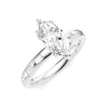 1/4 Ctw Marquise Shape Baguette and Round Cut Diamond Semi-Mount Engagement Ring in 14K White Gold