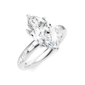 1/4 Ctw Marquise Shape Baguette and Round Cut Diamond Semi-Mount Engagement Ring in 14K White Gold