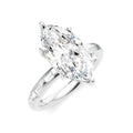 1/4 Ctw Marquise Shape Baguette and Round Cut Diamond Semi-Mount Engagement Ring in 14K White Gold
