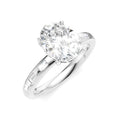 1/4 Ctw Oval Shape Baguette and Round Cut Diamond Semi-Mount Engagement Ring in 14K White Gold