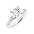 1/4 Ctw Princess Shape Baguette and Round Cut Diamond Semi-Mount Engagement Ring in 14K White Gold