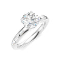 1/4 Ctw Round Shape Baguette and Round Cut Diamond Semi-Mount Engagement Ring in 14K White Gold