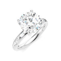 1/4 Ctw Round Shape Baguette and Round Cut Diamond Semi-Mount Engagement Ring in 14K White Gold