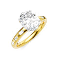 1/4 Ctw Oval Shape Baguette and Round Cut Diamond Semi-Mount Engagement Ring in 14K Yellow and White Gold
