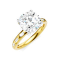 1/4 Ctw Round Shape Baguette and Round Cut Diamond Semi-Mount Engagement Ring in 14K Yellow and White Gold