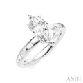 1/4 Ctw Marquise Shape Baguette and Round Cut Diamond Semi-Mount Engagement Ring in 14K White Gold