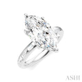 1/4 Ctw Marquise Shape Baguette and Round Cut Diamond Semi-Mount Engagement Ring in 14K White Gold
