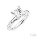 1/4 Ctw Princess Shape Baguette and Round Cut Diamond Semi-Mount Engagement Ring in 14K White Gold