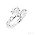 1/4 Ctw Pear Shape Baguette and Round Cut Diamond Semi-Mount Engagement Ring in 14K White Gold