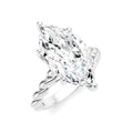 1/8 Ctw Akari Marquise Shape Rope Shank Round Cut Diamond Semi Mount Engagement Ring in 14K White Gold