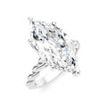 1/6 Ctw Akari Marquise Shape Rope Shank Round Cut Diamond Semi Mount Engagement Ring in 14K White Gold