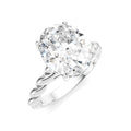 1/10 Ctw Akari Oval Shape Rope Shank Round Cut Diamond Semi Mount Engagement Ring in 14K White Gold