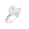1/10 Ctw Akari Pear Shape Rope Shank Round Cut Diamond Semi Mount Engagement Ring in 14K White Gold