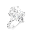 1/6 Ctw Akari Pear Shape Rope Shank Round Cut Diamond Semi Mount Engagement Ring in 14K White Gold