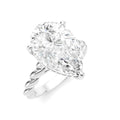 1/6 Ctw Akari Pear Shape Rope Shank Round Cut Diamond Semi Mount Engagement Ring in 14K White Gold