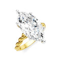 1/6 Ctw Akari Marquise Shape Rope Shank Round Cut Diamond Semi Mount Engagement Ring in 14K Yellow and White Gold