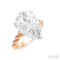 1/6 Ctw Akari Pear Shape Rope Shank Round Cut Diamond Semi Mount Engagement Ring in 14K Rose and White Gold