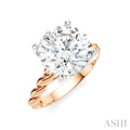 1/8 Ctw Akari Round Shape Rope Shank Round Cut Diamond Semi Mount Engagement Ring in 14K Rose and White Gold