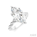 1/8 Ctw Akari Marquise Shape Rope Shank Round Cut Diamond Semi Mount Engagement Ring in 14K White Gold