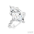 1/8 Ctw Akari Marquise Shape Rope Shank Round Cut Diamond Semi Mount Engagement Ring in 14K White Gold