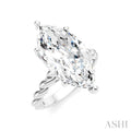 1/6 Ctw Akari Marquise Shape Rope Shank Round Cut Diamond Semi Mount Engagement Ring in 14K White Gold