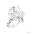1/6 Ctw Akari Pear Shape Rope Shank Round Cut Diamond Semi Mount Engagement Ring in 14K White Gold