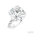 1/8 Ctw Akari Round Shape Rope Shank Round Cut Diamond Semi Mount Engagement Ring in 14K White Gold