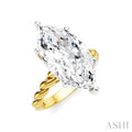 1/6 Ctw Akari Marquise Shape Rope Shank Round Cut Diamond Semi Mount Engagement Ring in 14K Yellow and White Gold
