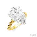 1/6 Ctw Akari Pear Shape Rope Shank Round Cut Diamond Semi Mount Engagement Ring in 14K Yellow and White Gold