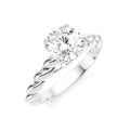 1/20 Ctw Akari Round Shape Rope Shank Round Cut Diamond Semi Mount Engagement Ring in 14K White Gold