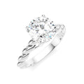 1/20 Ctw Akari Circular Shape Rope Shank Round Cut Diamond Semi Mount Engagement Ring in 14K White Gold
