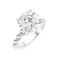 1/20 Ctw Akari Round Shape Rope Shank Round Cut Diamond Semi Mount Engagement Ring in 14K White Gold
