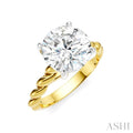 1/20 Ctw Akari Round Shape Rope Shank Round Cut Diamond Semi Mount Engagement Ring in 14K Yellow and White Gold