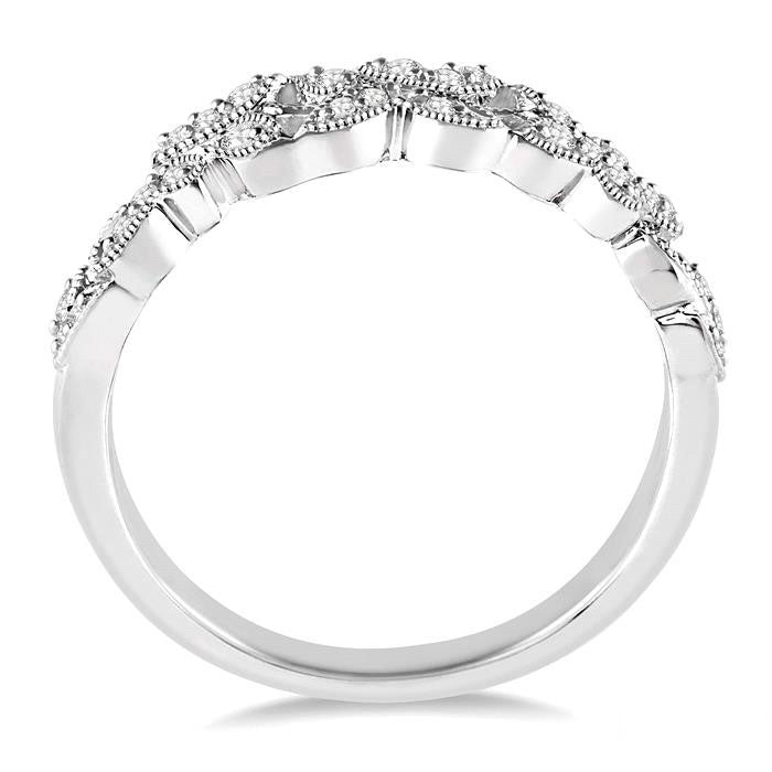 1/6 Ctw Round Cut Diamond Wedding Band in 14K White Gold