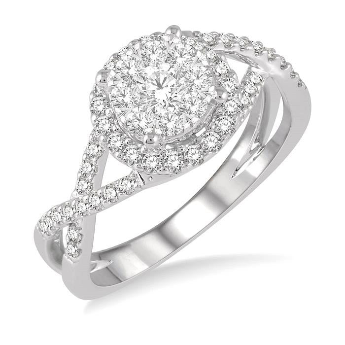 Round Shape Halo Shine Bright Diamond Engagement Ring