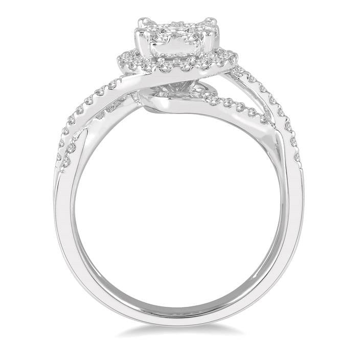 Round Shape Halo Shine Bright Diamond Engagement Ring