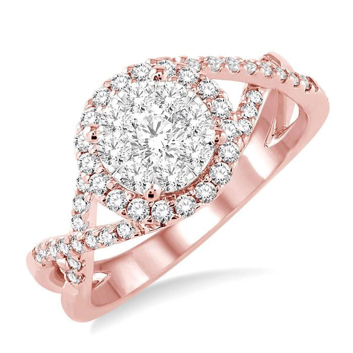 Round Shape Halo Shine Bright Diamond Engagement Ring