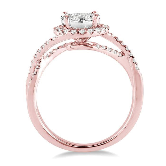 Round Shape Halo Shine Bright Diamond Engagement Ring