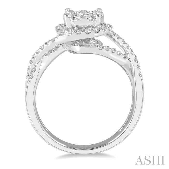 3/4 Ctw Shine Bright Round Cut Diamond Engagement Ring in 14K White Gold